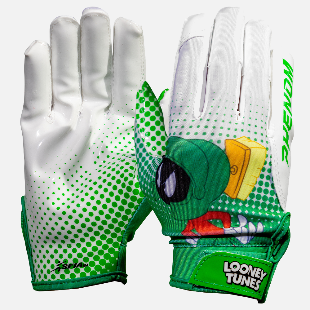 Looney Tunes Football Gloves - Marvin the Martian - VPS4 by Phenom Elite