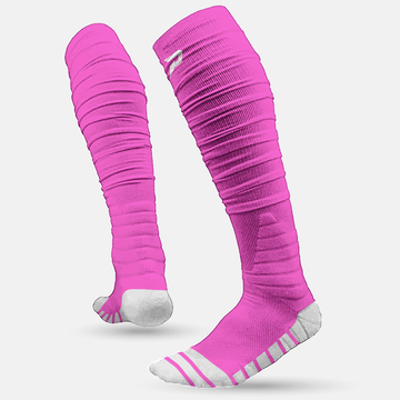 Quantum Knit: Extra Long Padded Scrunch Socks - Pink