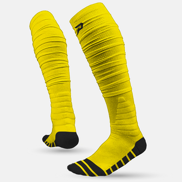 Quantum Knit: Extra Long Padded Scrunch Socks - Yellow